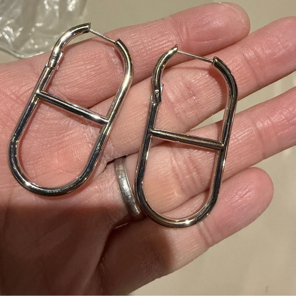 Silver Loop Earrings - image 1